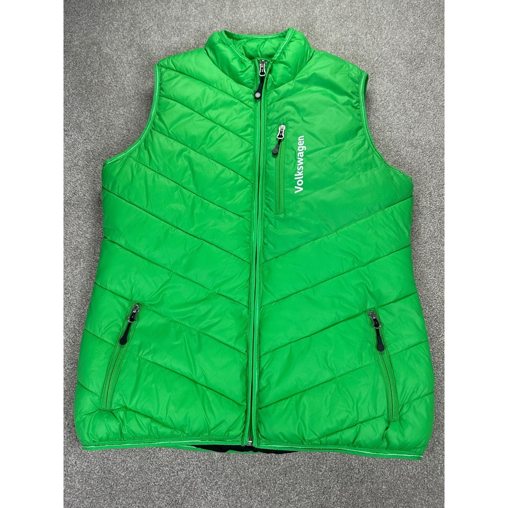 Clique Volkswagen Puffer Vest Men's M Green Quilted Zip Front Lightweight